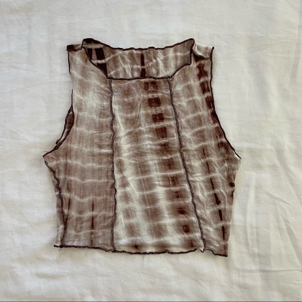 brown cropped trendy tank top